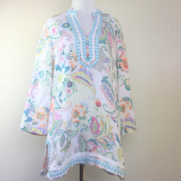 Malvin Tops - Malvin Linen Floral Tunic 10